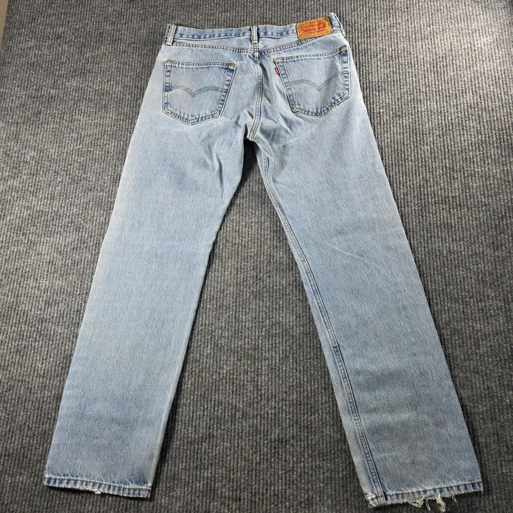 Levis 505 Regular Fit Straight Leg Light Wash Denim Jeans Mens 34x32 00505-4891